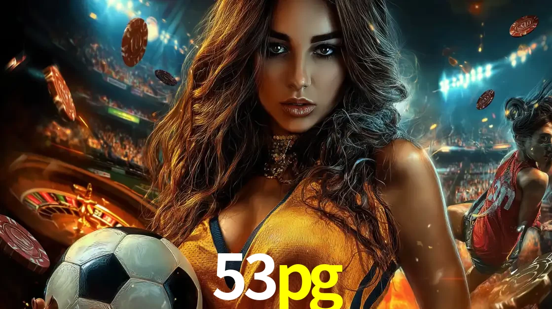 Mulher segurando uma bola de futebol em uma montagem que mistura a paixão esportiva com a emoção da roleta de cassino, tudo disponível na plataforma 53pg.